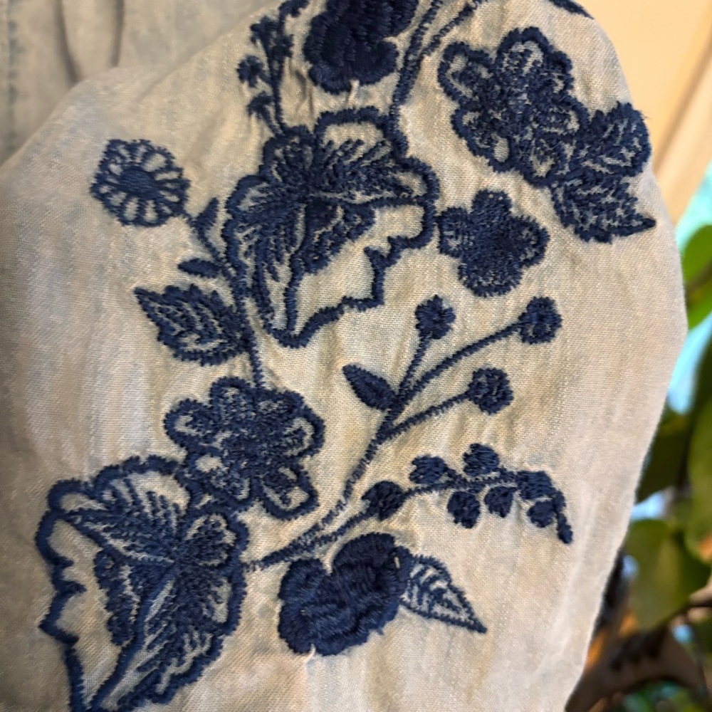 Mossimo | Denim Embroidered Romper | Size Small - Picture 8 of 8